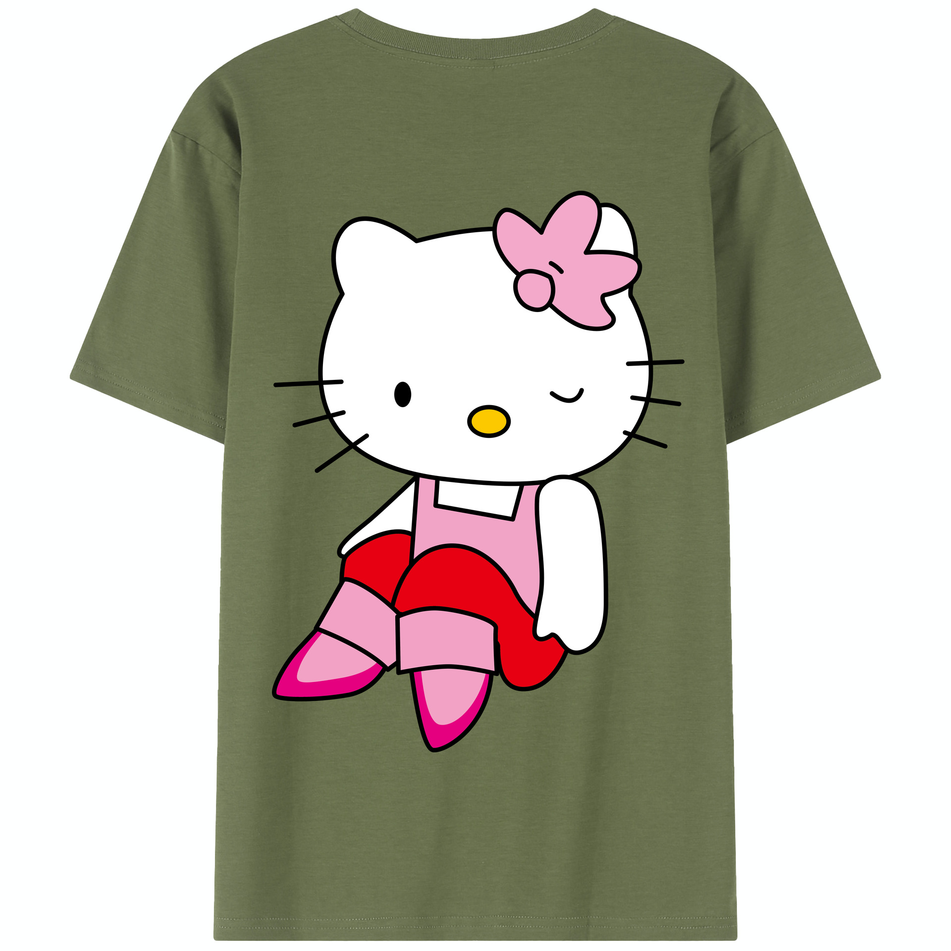 （画像用） Hello Kitty ハローキティ 綿100％半袖Tシャツ（背面プリント）